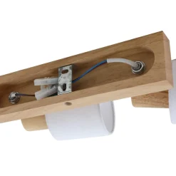 Lindby Wanessa plafondspot, 39cm, 2-lamps, hout, wit, E14