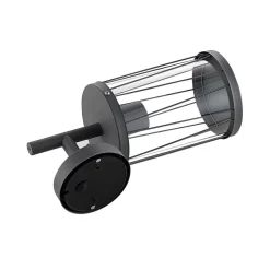 Lindby Yonan buitenwandlamp, rond, donkergrijs,E27