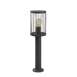 Lindby Yonan sokkellamp, rond, donkergrijs, E27