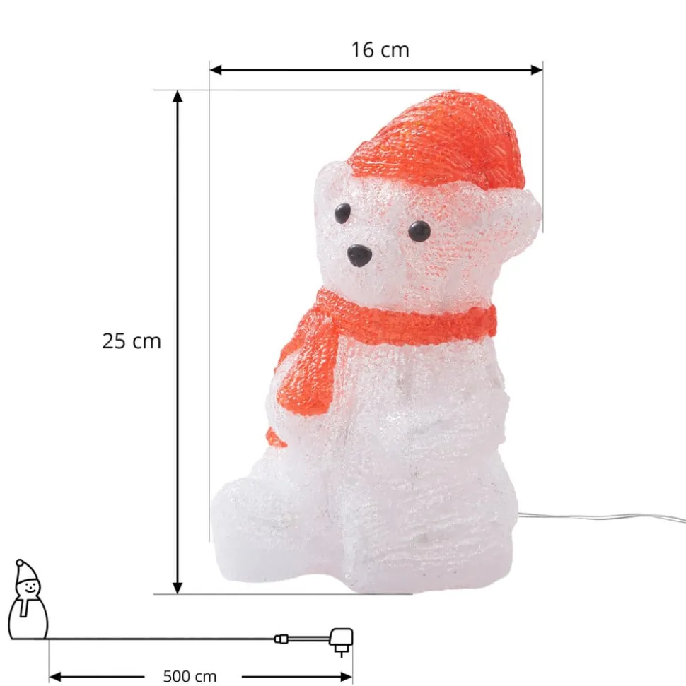 Lindby Yuki LED decoratief figuur, kunststof, beer