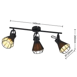 Lindby Yusei spot, 3-lamps, langwerpig