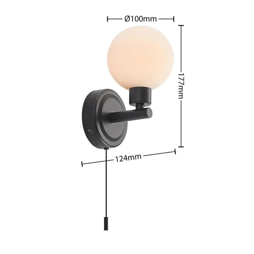 Lindby Zaniba wandlamp, zwart