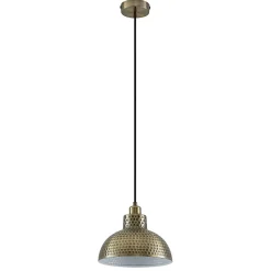 Lindby Zelotta hanglamp, 1-lamp, antiek messing