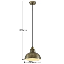 Lindby Zelotta hanglamp, 1-lamp, antiek messing