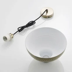 Lindby Zelotta hanglamp, 1-lamp, antiek messing