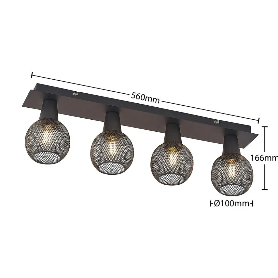 Lindby Zerda plafondlamp, rooster, 4-lamps