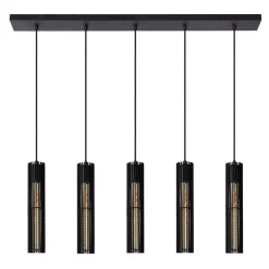Lionel balk hanglamp met vijf kappen