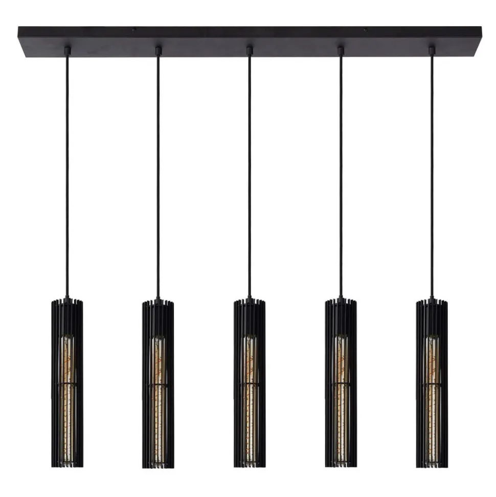 Lionel balk hanglamp met vijf kappen