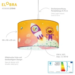 Little Astronauts Escape hanglamp, oranje