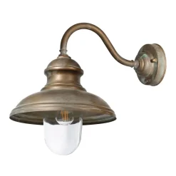 Little Mill 3351 buitenwandlamp, antiek messing, helder glas