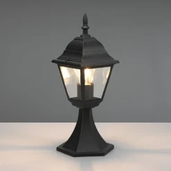 Livenza sokkellamp, zwart, hoogte 39 cm, aluminium, IP44