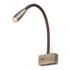 Loden leeslamp met lederen details en LED