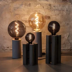 Lodge tafellamp, hoogte 28 cm, bruin, hout