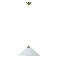 LOISA stijlvolle opaalglas-hanglamp, oud-messing