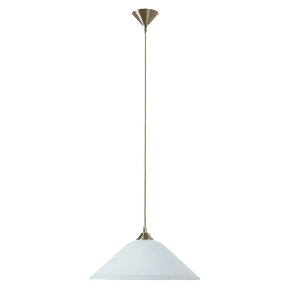 LOISA stijlvolle opaalglas-hanglamp, oud-messing