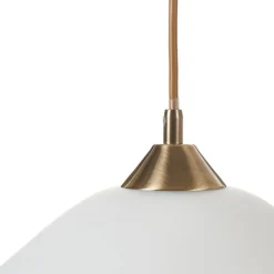 LOISA stijlvolle opaalglas-hanglamp, oud-messing