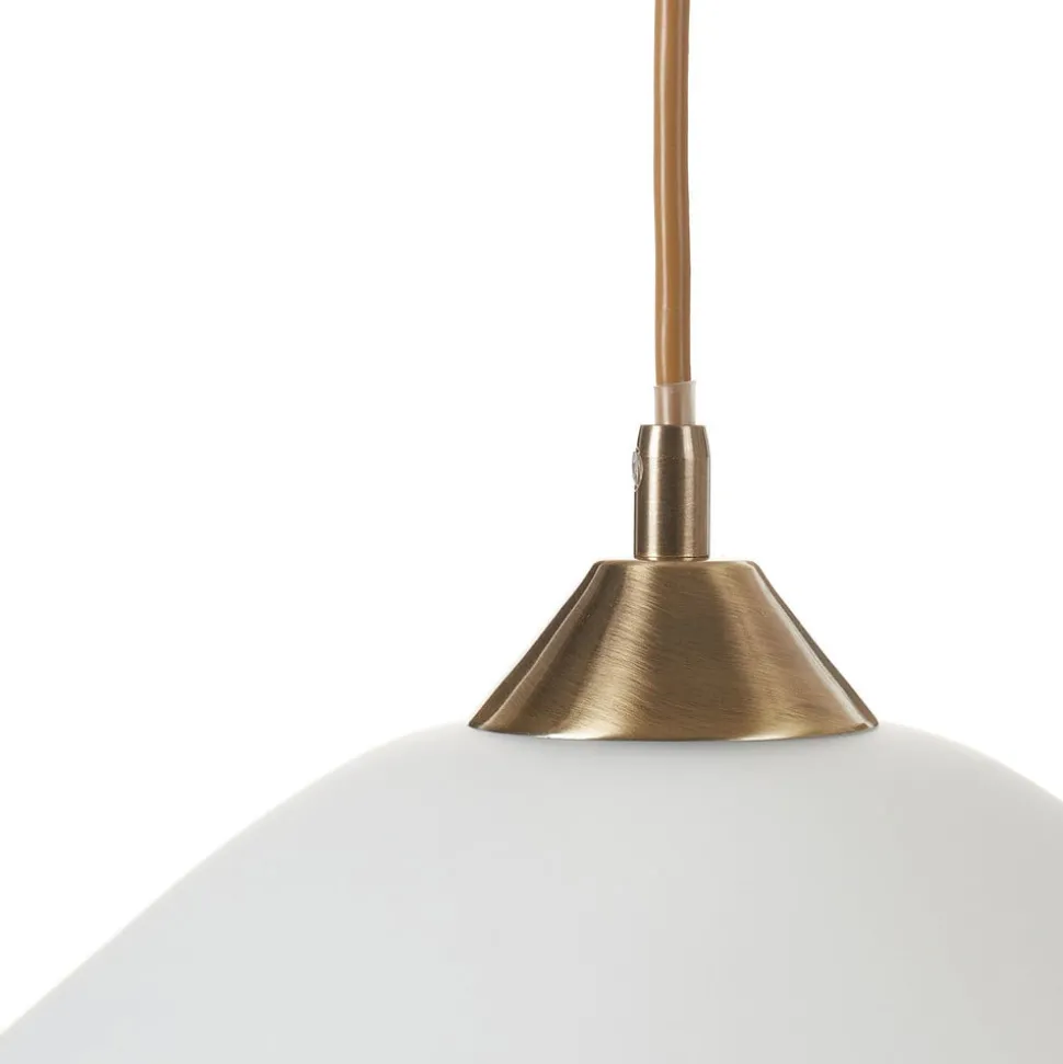 LOISA stijlvolle opaalglas-hanglamp, oud-messing