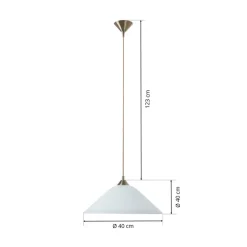 LOISA stijlvolle opaalglas-hanglamp, oud-messing