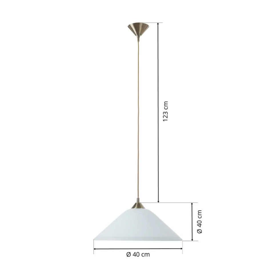 LOISA stijlvolle opaalglas-hanglamp, oud-messing