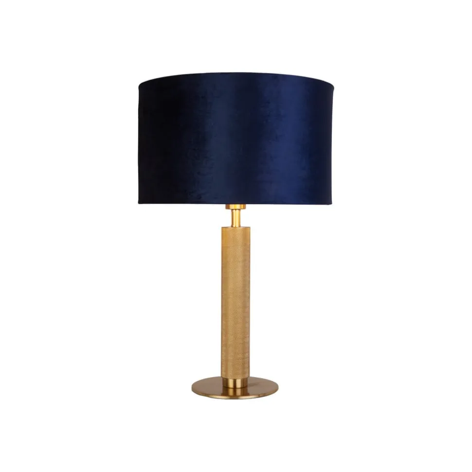 London tafellamp, messing / blauw
