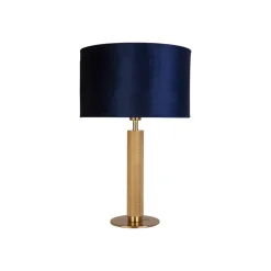 London tafellamp, messing / blauw