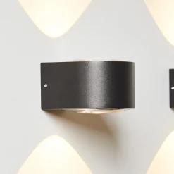 LOOM DESIGN Frey LED wandlamp IP65 2x6W zwart