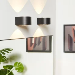 LOOM DESIGN Frey LED wandlamp IP65 2x6W zwart