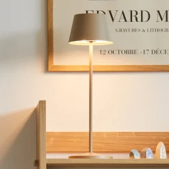 LOOM DESIGN LED oplaadbare terraslamp Modi grijs-beige 36cm CCT