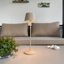 LOOM DESIGN LED oplaadbare terraslamp Modi grijs-beige 36cm CCT