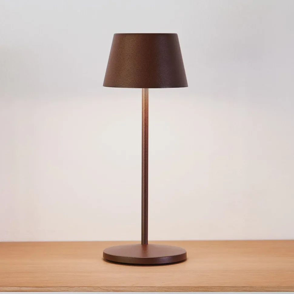 LOOM DESIGN LED oplaadbare tafellamp Modi Micro, IP65, corten