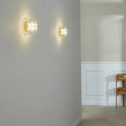 LOOM DESIGN LED wandlamp Glow goudkleurig/helder Ø 16 cm acryl