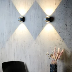 LOOM DESIGN Saga buitenwandlamp up/down zwart