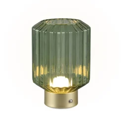 Lord LED tafellamp, messing/groen, hoogte 19,5 cm, glas