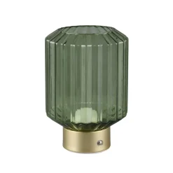Lord LED tafellamp, messing/groen, hoogte 19,5 cm, glas