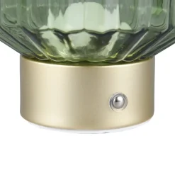 Lord LED tafellamp, messing/groen, hoogte 19,5 cm, glas