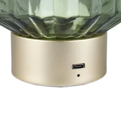Lord LED tafellamp, messing/groen, hoogte 19,5 cm, glas