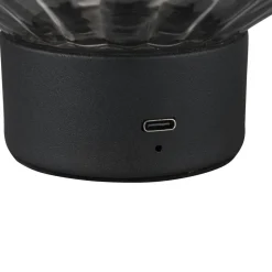 Lord LED tafellamp, zwart/rook, hoogte 19,5 cm, glas