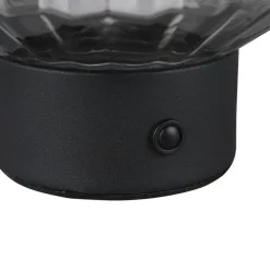 Lord LED tafellamp, zwart/rook, hoogte 19,5 cm, glas