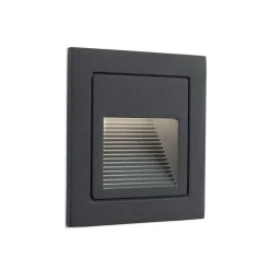 Loro LED wand inbouwlamp, antraciet, breedte 8,5 cm, aluminium