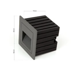 Loro LED wand inbouwlamp, antraciet, breedte 8,5 cm, aluminium