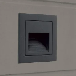 Loro LED wand inbouwlamp, antraciet, breedte 8,5 cm, aluminium