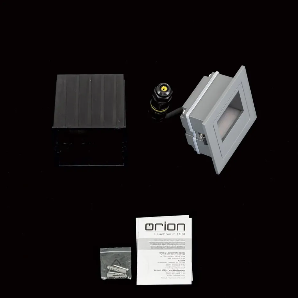 Loro LED wand inbouwlamp, antraciet, breedte 8,5 cm, aluminium