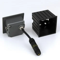 Loro LED wand inbouwlamp, antraciet, breedte 8,5 cm, aluminium