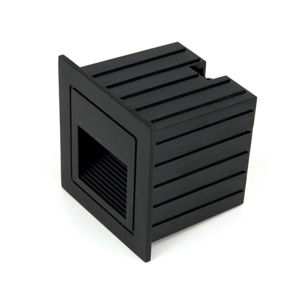 Loro LED wand inbouwlamp, zwart, breedte 8,5 cm, aluminium