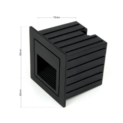 Loro LED wand inbouwlamp, zwart, breedte 8,5 cm, aluminium