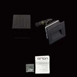 Loro LED wand inbouwlamp, zwart, breedte 8,5 cm, aluminium