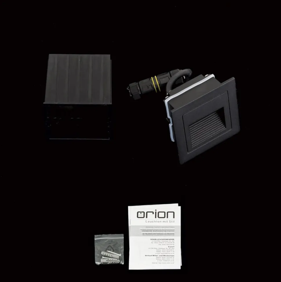 Loro LED wand inbouwlamp, zwart, breedte 8,5 cm, aluminium