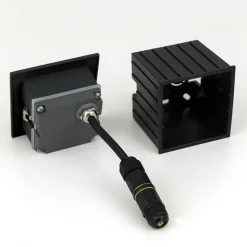 Loro LED wand inbouwlamp, zwart, breedte 8,5 cm, aluminium