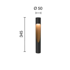 Louis Poulsen Flindt sokkellamp, 827, zwart, 24V-aardaansluiting