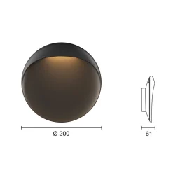 Louis Poulsen LED wandlamp Flindt, zwart 2.700 K Ø 20 cm